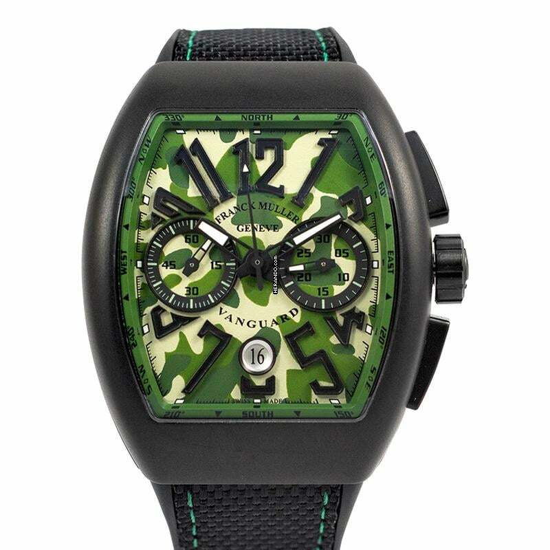 Franck Muller Vanguard V45 CC DT CAMO TT NR MC VE - VANGUARD Automatic Green Dial Titanium Men's Watch </h1>