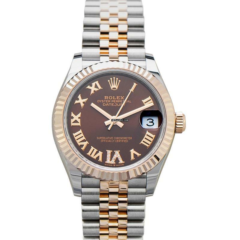 Rolex Datejust 31 278271-0004 - Datejust 31 Automatic Chocolate Diamond Dial 18kt Everose Gold Jubilee Ladie </h1>