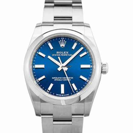  Rolex Oyster Perpetual 34 124200-0003 - Oyster Perpetual 34mm Automatic Blue Dial Ladies Watch </h1> 