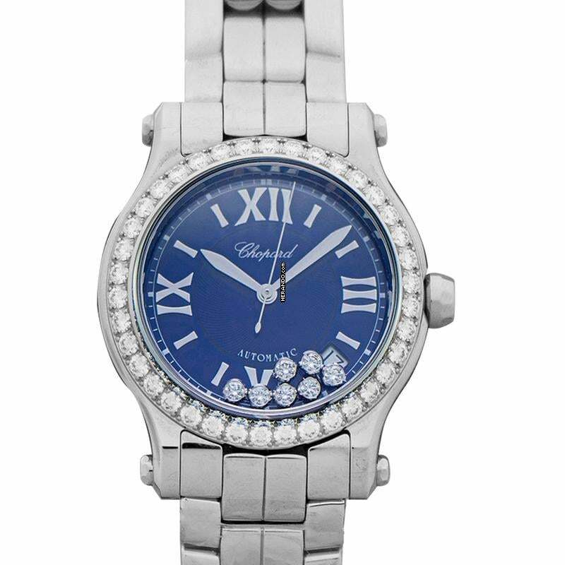Chopard Happy Sport 278559-3007 - Happy Diamonds Automatic Blue Dial Stainless Steel Ladies Watch </h1>