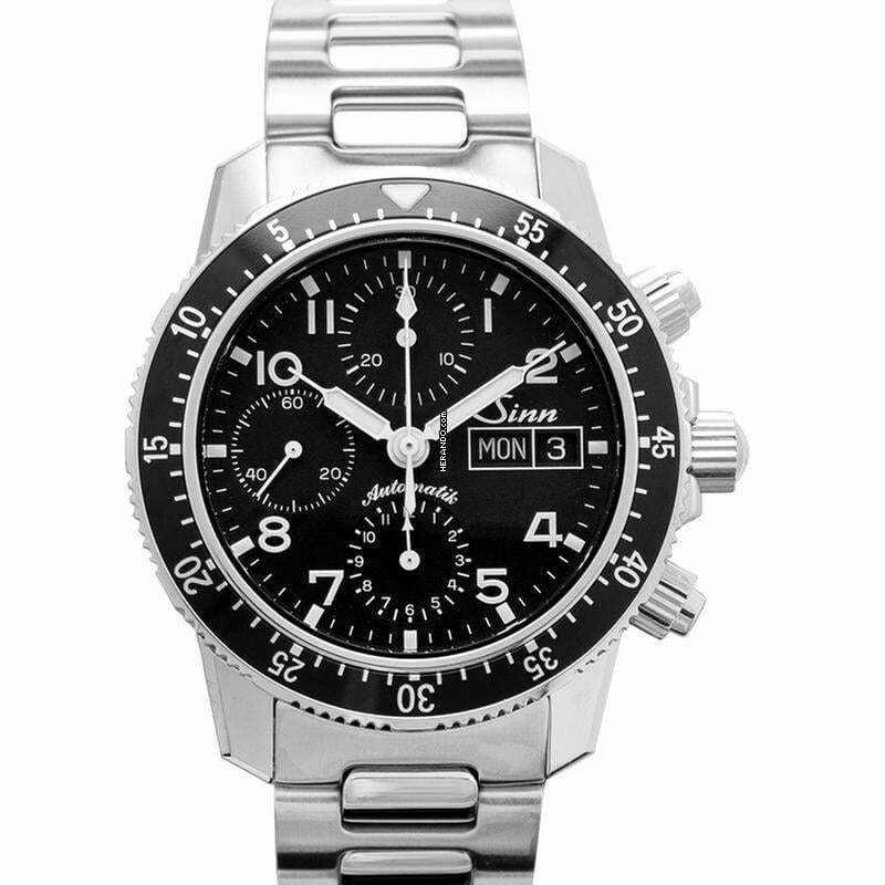 Sinn 103 103.0614-Solid-2LSS - Pilot Chronograph 103 St Sa Black Dial Slid Two-Link Stainless Steel </h1>