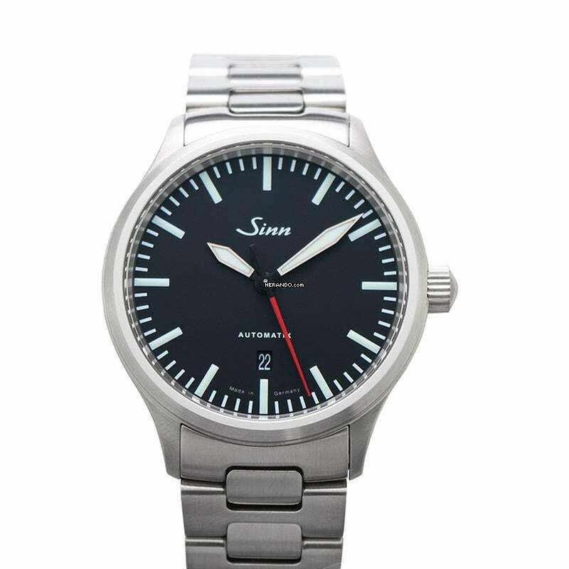 Sinn 836.010 - Series 836 Black Dial Solid Two-Link Stainless Steel Watch 43mm </h1>