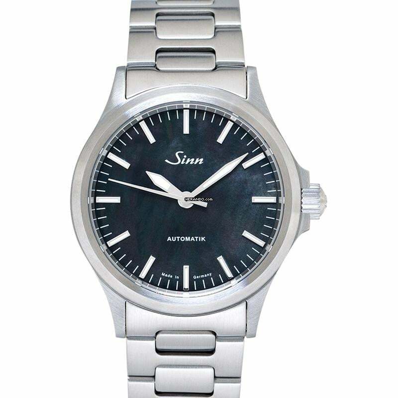 Sinn 556 556.0105-Solid-2LSS - Series 556 I Mother of Pearl S Black MOP Dial Solid Two-Link Stainle </h1>