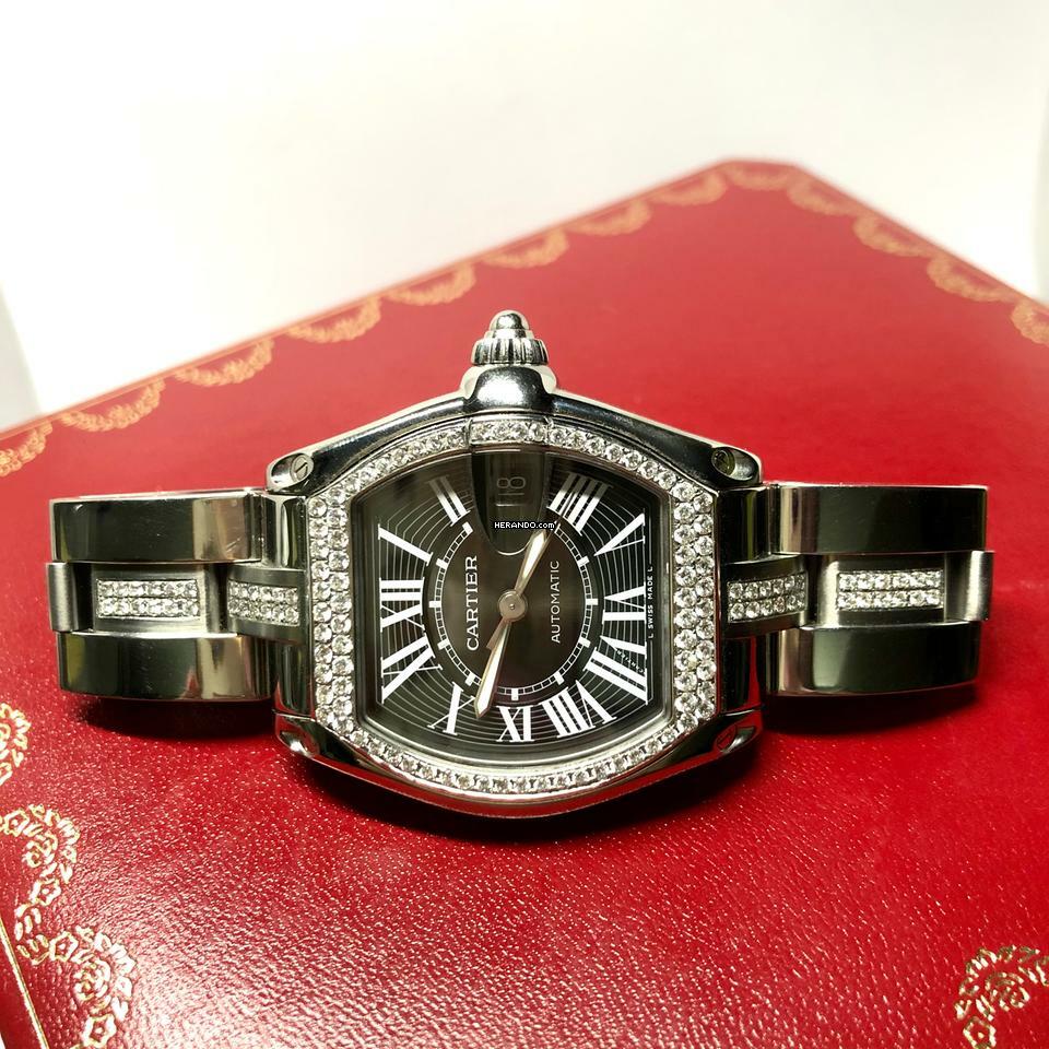 Cartier Roadster 2510 Automatic 38mm Steel 1.69TCW DIAMOND Watch </h1>