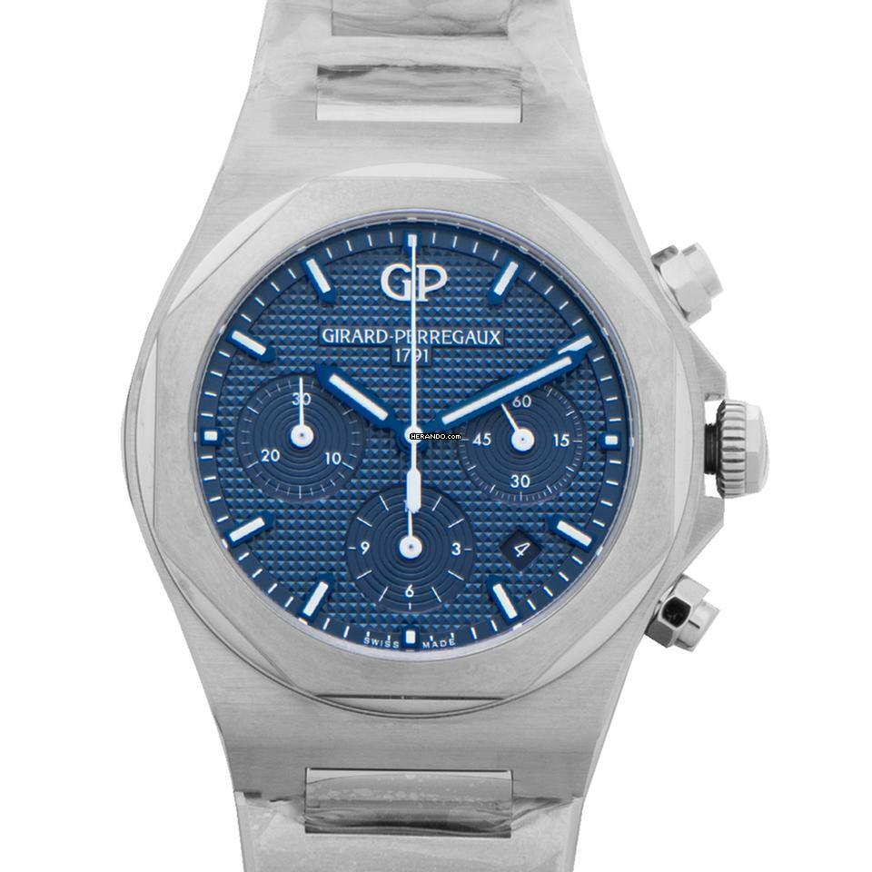 Girard Perregaux Laureato 81020-11-431-11A - Laureato Chronograph Automatic Blue Dial Men's Watch </h1>