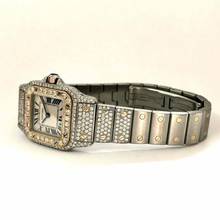 Thumbnail von Cartier Santos Galbée 24mm Quartz 2 Tone 4.08TCW Diamond Watch NEW Model </h1>