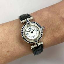 Thumbnail von Cartier COLISÈE 24mm GP Silver DIAMONDS & Blue SAPPHIRES Watch </h1>