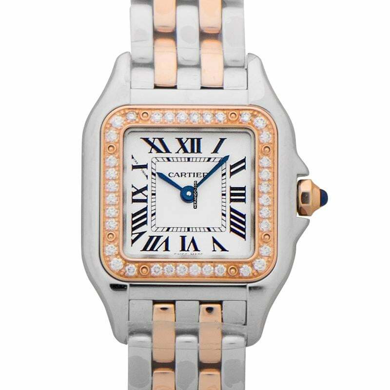 Cartier Panthère W3PN0006 - Panthère de Cartier Quartz Silver Dial Rose Gold Ladies Watch </h1>