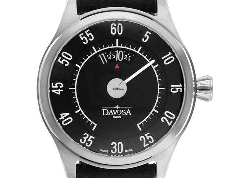  Davosa Newton Speedometer Stahl Automatik Armband Leder 44mm Ref.161.587.55 Box&Pap. Full Set Neu 