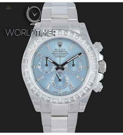 Rolex [NEW] Cosmograph Daytona Ice Blue Baguette Platinum 116576TBR