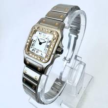 Thumbnail von Cartier Santos Galbée 24mm Quartz 2 Tone Watch Diamond Bezel </h1>