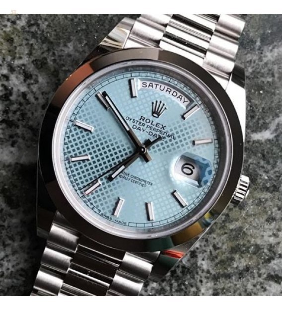 Rolex [NEW] Day-Date Platinum 228206 Ice Blue Index 40mm (Retail:HK$488,200)