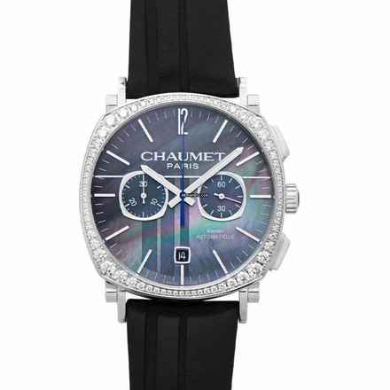  Chaumet Dandy W11190-30C - Dandy Chronograph 18k White Gold Leather Watch 40mm </h1> 