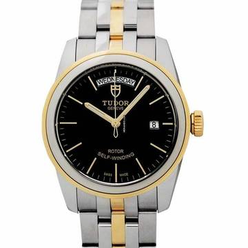  Tudor Glamour Date-Day 56003 - Glamour Day-Date Black / 18 carat gold Ø39.00 mm </h1> 