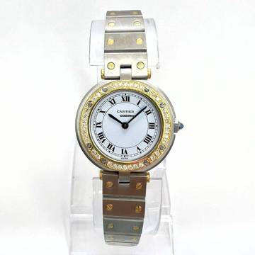  Cartier Santos Ronde 27mm 2 Tone 0.39TCW DIAMOND Watch  </h1> 