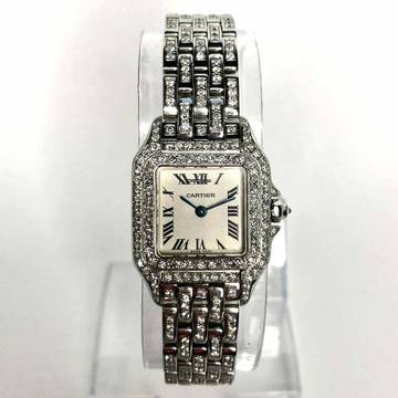  Cartier Panthère 23mm Quartz Steel 3.18TCW Full DIAMONDS Watch </h1> 