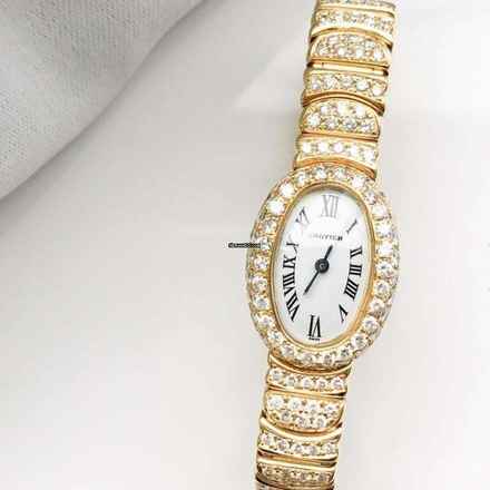  Cartier Baignoire Mini 18K Yellow Diamond Watch </h1> 