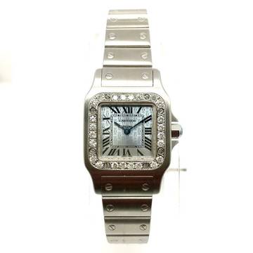  Cartier Santos Galbée 24mm Quartz New Model Diamond Bezel </h1> 