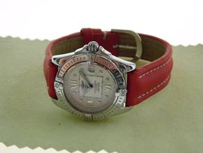 Thumbnail von Breitling Galactic 32 Cockpit Lady / Galactic 32 mit Diamantzifferblatt und neuem original Lederband </h1>