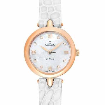  Omega De Ville Prestige 424.53.27.60.55.002 - De Ville Quartz Mother of Pearl Dial 18kt Rose Gold Ladies Watch </h1> 