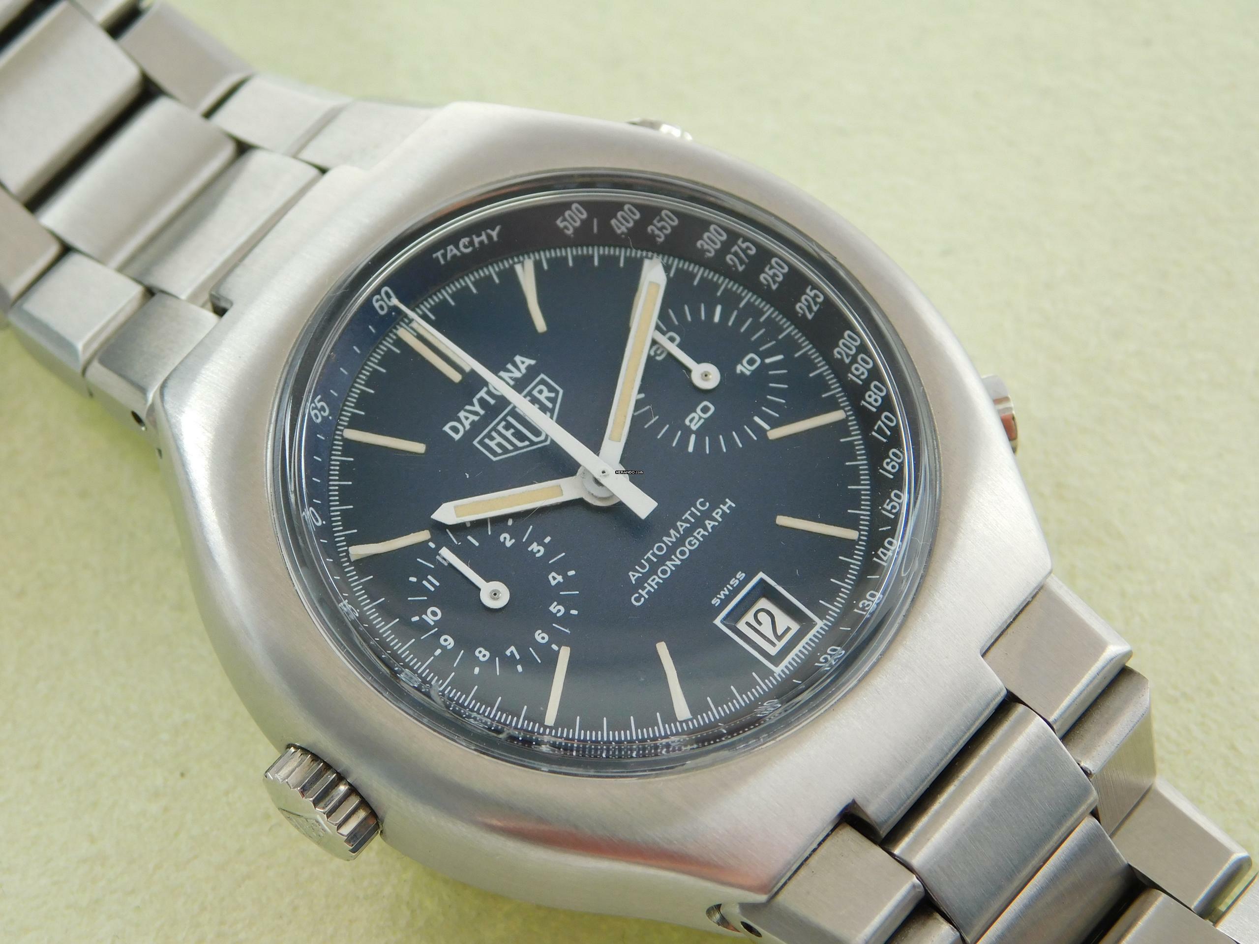 Heuer Daytona Chronograph Cal.12 Vintage 39mm mit original Stahlband Datum </h1>