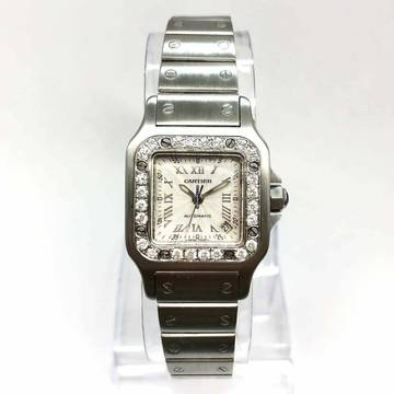  Cartier Santos Galbée 24mm Automatic Steel 0.65TCW Diamond Watch NEW Model </h1> 