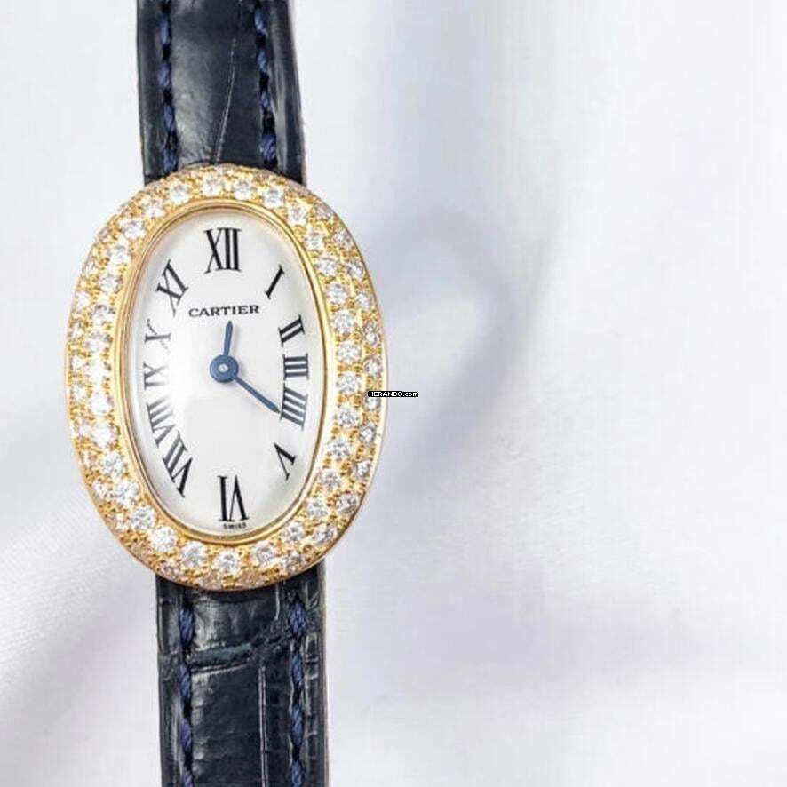 Cartier Baignoire Mini 18K Yellow Gold Watch Diamond Bezel </h1>