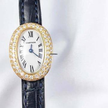  Cartier Baignoire Mini 18K Yellow Gold Watch Diamond Bezel </h1> 