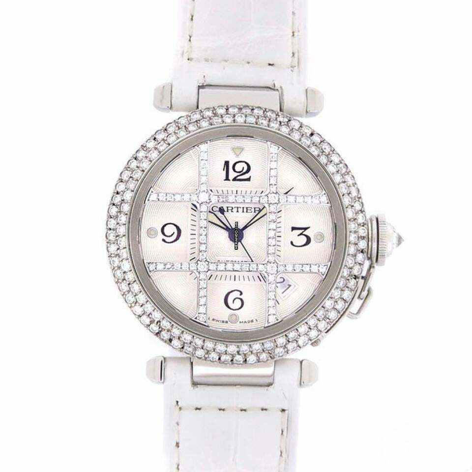 Cartier Pasha 38mm Automatic Steel DIAMOND Watch </h1>