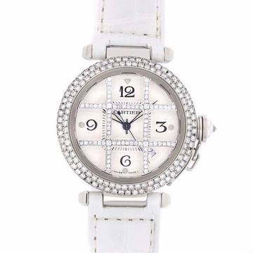  Cartier Pasha 38mm Automatic Steel DIAMOND Watch </h1> 