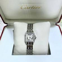 Thumbnail von Cartier Santos Demoiselle 20mm Steel 2.25TCW Diamond Watch </h1>