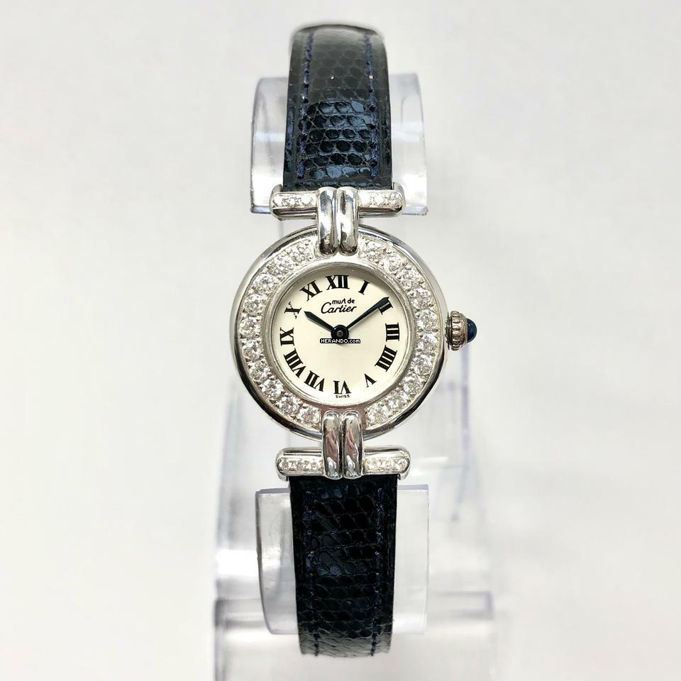Cartier VERMEIL COLISÈE 925 Silver 0.87TCW Diamond Watch Cartier Band </h1>