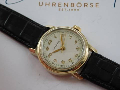  Longines 10 Karat Gelbgold Armbanduhr Mid Size 29 mm Handaufzug Kaliber 10 L Rarität  