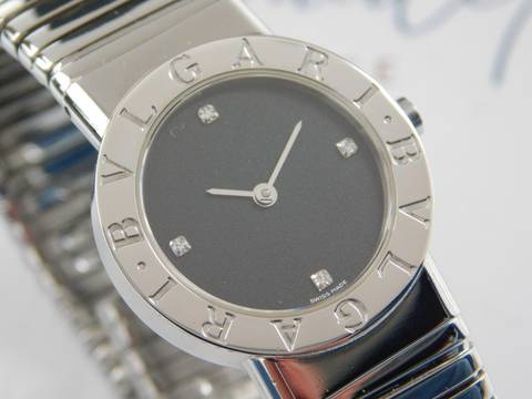  Bulgari Bulgari Tubogas Lady mit Diamanten Saphirglas Edelstahl Damenuhr mit Stahlband 26 mm </h1> 