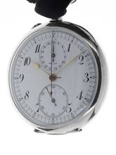Thumbnail von Swiss Mans open face Chronograph Pocketwatch Deposé </h1>