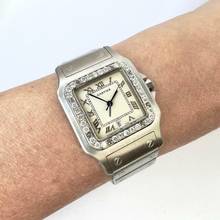 Thumbnail von Cartier Santos Galbée 29mm Quartz Steel 0.95TCW Diamond Watch </h1>