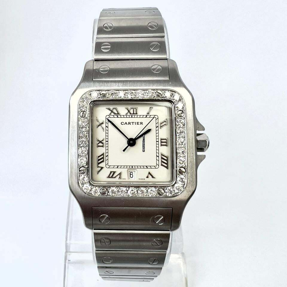 Cartier Santos Galbée 29mm Quartz Steel 0.95TCW Diamond Watch </h1>