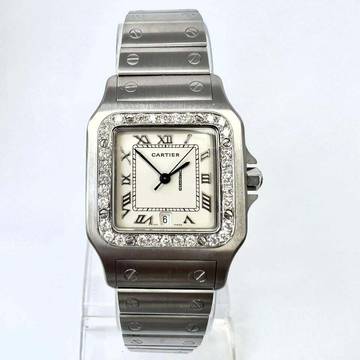  Cartier Santos Galbée 29mm Quartz Steel 0.95TCW Diamond Watch </h1> 