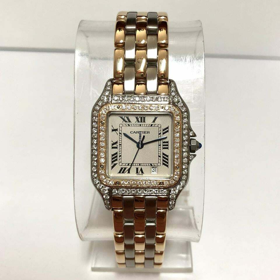 Cartier Panthère Quartz 27mm 3 Row Gold 1.25TCW DIAMOND Watch </h1>