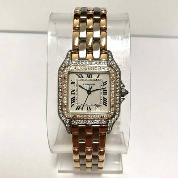  Cartier Panthère Quartz 27mm 3 Row Gold 1.25TCW DIAMOND Watch </h1> 