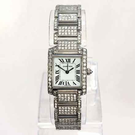 Cartier Tank Française Quartz 20mm Steel 5.5TCW Full DIAMOND Watch </h1> 