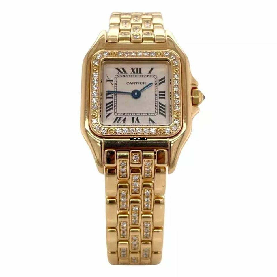 Cartier Panthère 23mm 18K Yellow Gold Ladies Diamond Watch </h1>