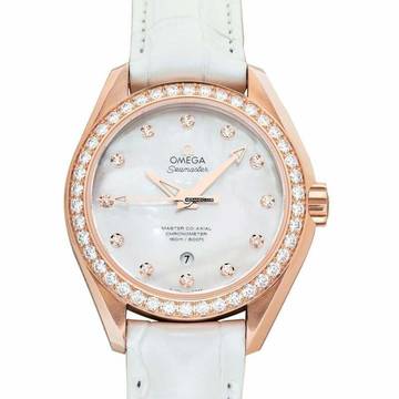  Omega Seamaster Aqua Terra 231.58.39.21.55.001 - Seamaster Automatic Mother of pearl Dial 18kt Rose Gold Ladies Watch </h1> 