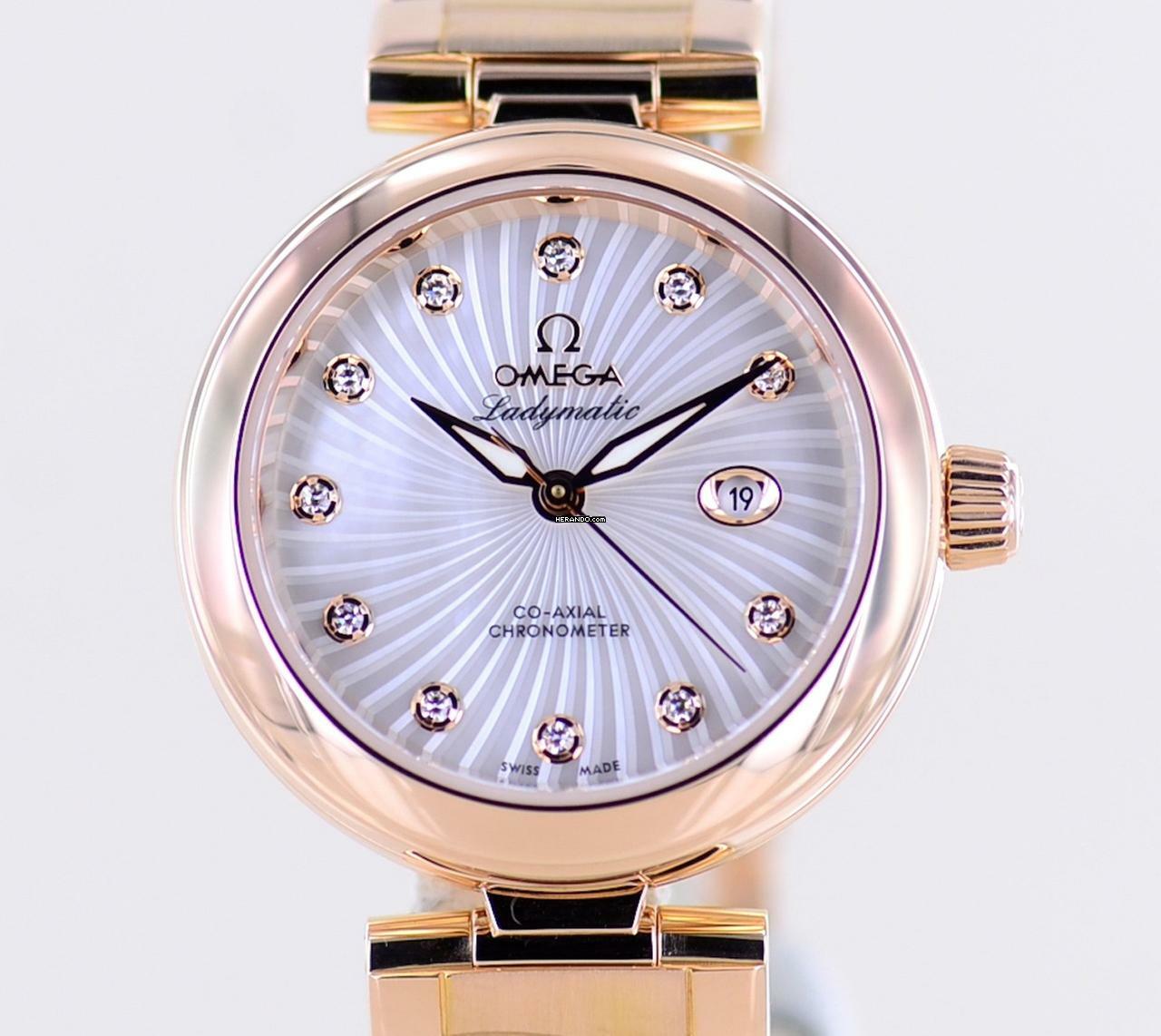 Omega De Ville Ladymatic 18K Roségold Co-Axial Diamond Supernova Dial MOP Luxus B+P </h1>