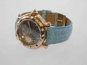 Thumbnail von Chopard Happy Sport II SUN 18 Karat Rosegold 38 mm im Top Zustand mit Krokoband