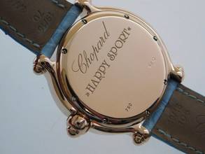 Thumbnail von Chopard Happy Sport II SUN 18 Karat Rosegold 38 mm im Top Zustand mit Krokoband