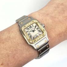 Thumbnail von Cartier Santos Galbée 24mm Quartz 2 Tone 0.7TCW Diamond Watch NEW Model </h1>