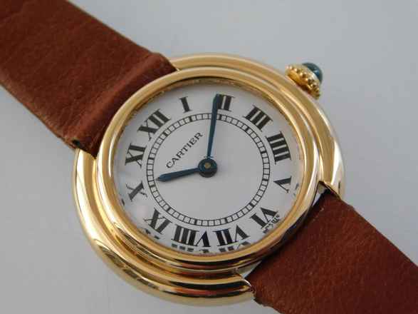  Cartier 18 Karat Gelbgold Ellipse Gondolo mit Paris Blatt Handaufzug Vendome Damenuhr 26 mm </h1> 