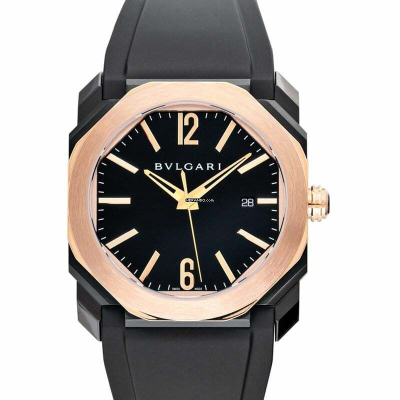 Bulgari Octo 102485 - Octo Automatic Black Dial Stainless Steel Men's Watch </h1>