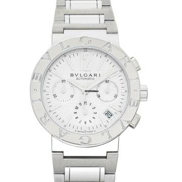  Bulgari 101376 - Chronograph Automatic White Dial Stainless Steel Men's Watch </h1> 